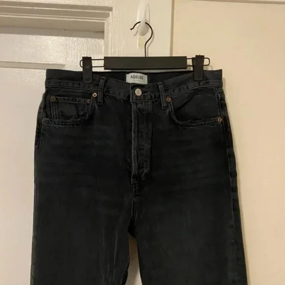 90's Pinch Waist Jeans AGOLDE in Black Distressed - size 29 - Picture 12 of 12
